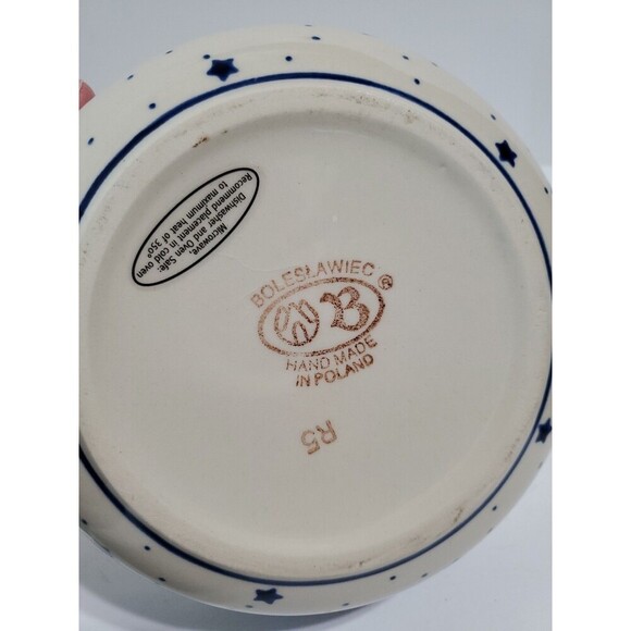 BOLESLAWIEC 7" bowl Small Serving Stars + CHRISTMAS Pine TREE POLISH POTTERY - Picture 4 of 6